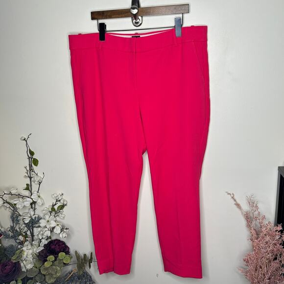 J. CREW Cameron Slim Crop Pant Four Season Stretch Raspberry Pink Sz 18 {3J23} - Picture 2 of 6